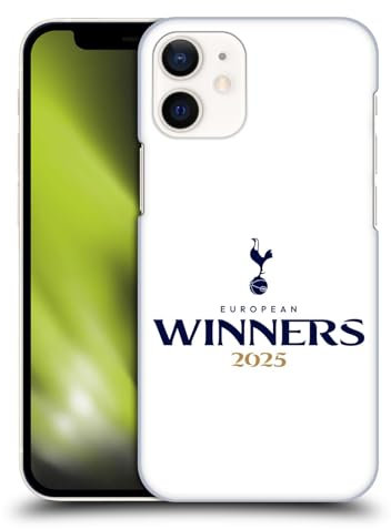 Head Case Designs Officially Licensed Tottenham Hotspur F.C. White 2025 European Winners Hard Back Case Compatible With Apple iPhone 12 Mini