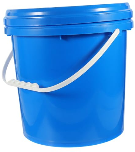 LALAFINA Secchio Per Vernice Rotondo in Hdpe Da 10 Litri Con Coperchio Ermetico e Maniglia, Contenitore Per Pittura e Pigmenti Resistente Agli Urti, Per Stoccaggio e Trasporto Materiali Liquidi