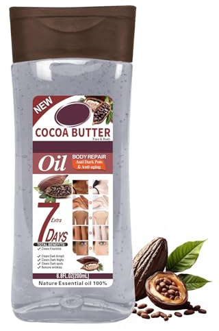 Cocoa Body Oil Gel, Cocoa Butter Body Lotion, Kakao-Körperöl Anti Aging, Hautpflege Öl für Gesicht & Körper, Straffendes & Feuchtigkeitsspendendes Körperöl, Verbessert Hautelastizität, 200 ml