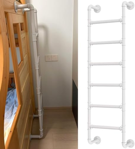 KLGFBDC Takstege av runt järnrör för våningssäng, för väggmontering, nödutgång för fönsterschakt, universell klätterstege för sovsalar, lägenheter (230 cm)