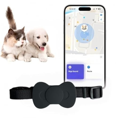 Genérico Rastreador de Gatos Collar GPS para Gatos y Perros medianos y Grandes, rastreador de Perros, rastreador de Mascotas, sin cuota mensual, (Compatible con iOS/Android)