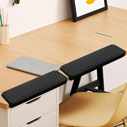 2 Stück L-förmige Handballenauflage Tastatur, Armauflage Schreibtisch EdgeRest, Memory Foam Schreibtischkanten Unterarm, Wrist Rest für Büro Tisch Kante Rutschfeste und Anti Sehnenscheidenprobleme