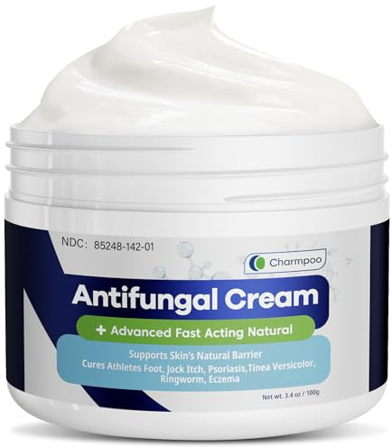 CHARMPOO Anti fungal Cream for Skin: 3-in-1 Antifungal Cream Advanced Fast Acting Formula for Feet Body Groin - Athletes Foot Treatment and Jock Itch Ringworm Treatment for Humans 3.4 oz (100g)