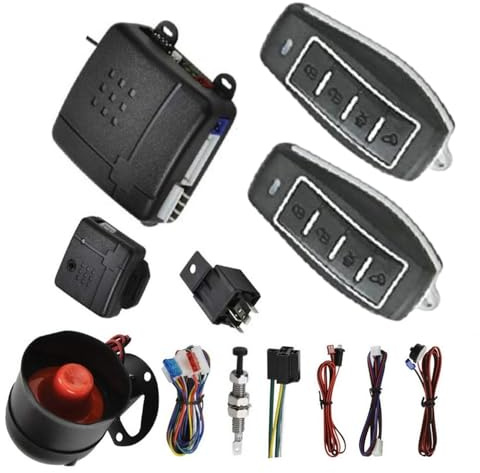 Riloer Sistema de alarma universal de 12 V para coche, kit central de bloqueo de puerta, sistema de entrada sin llave con control remoto