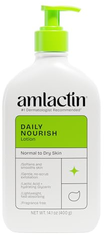 AmLactin Daily Moisturizing Body Lotion, 14.1 Ounce Bottle with Pump, Paraben Free