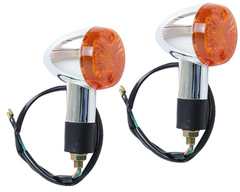 LABLT 2 Pcs Front Rear Turn Signal Blinker Indicator Light Fit for Motorcycle Amber Chrome