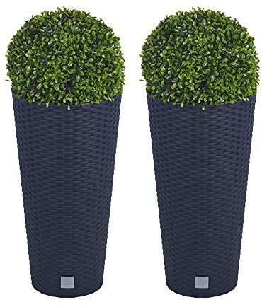URBNLIVING Grands et petits pots en plastique pour plantes artificielles avec boules de buis pour décoration de maison et bureau – Différentes Couleurs et tailles disponibles – Pas d'entretien
