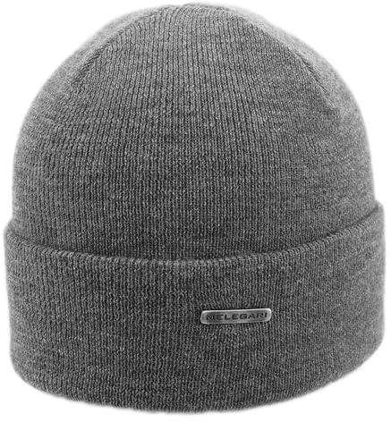 Melegari Berretto Cuffia Beanie Torino | Pura Lana Merino Extrafine | Made in Italy (Grigio)