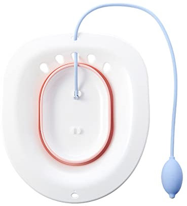 Jranter Sitzbad – Dampfsitz über der Toilette, faltbarer Sitz, Badewannenbecken zum Einweichen von Sitz für die Dammbad Hämorrhoidale Linderung, schwangere Frauen (rosa faltbar), 15.4x14.2x4.7 inch