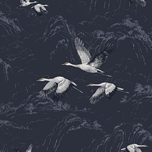 Laura Ashley Animalia Midnight Vliestapete 10mx52cm | Tapeten Wohnzimmer, Wandverkleidung | Einfach anzubringen und zu EntfernenMidnight 1005 x 52