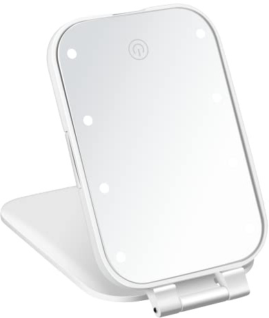 Conair Lighted Makeup Mirror, LED Vanity Mirror, 1X/3X Magnifying Mirror, Compact Travel Mirror, Battery Operated in White