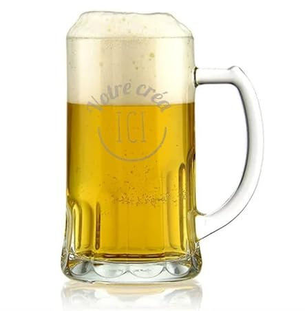 lotdevin Verre a biere personnalisé 50cl Mabouteille.fr – Chope à bière verre personnalisable avec prénom, message, date, logo… [ Coffret biere cadeau homme ]