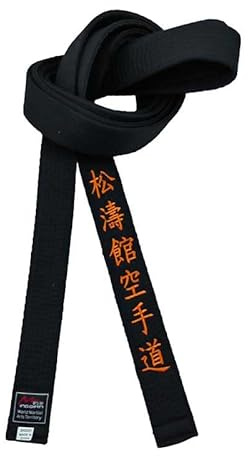 Shotokan Karate svart bälte broderi japansk kampsport junior klubb polyester dekorationer bredd 4 cm, Gyllene gul röd blå vit (Orange ord, 300cm)