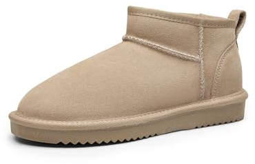 DREAM PAIRS Bottes de Neige pour Femmes Confortable Bottes Hiver Antidérapante et Durable Mini-Botte FuzzyClassic,Size 40,Sable,SDSB2405W