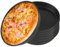 GOMETY 6 Stück Rund Pizzablech, 18cm Pizza Backblech Rund Pizzablech Edelstahl Rund Pizzaformaus beschichtetem Carbonstahl für Pizza, Flammkuchen, Kuchen