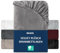 DREAMZIE Premium Frottee Spannbettlaken 180 x 200-200x200, Cashmere-Touch Bettlaken Jersey Fleece Spannbetttuch Laken, Grau
