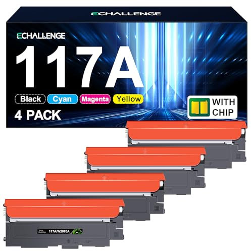 ECHALLENGE 117A Toner Set Kompatibel für HP 117A für HP Color Laser MFP 179fwg 178nwg 150nw 179fnw 178nw 150a 179 178 150 W2070A W2071A W2072A W2073A Toner Drucker - Schwarz Cyan Gelb Magenta 4er-Pack