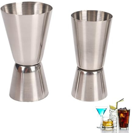 Spirit Measure, 2 Pcs Stainless Shot Measures for Spirits, 15/30ml & 25/50ml Shot Measure, Alcohol Measure for Spirits, Suitable for Bar Party Wine Cocktail Drink Shaker (Valentine's Day Gift)