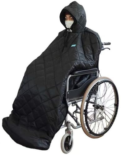 Fotrsta Winter Wheelchair Full Body Warm Blanket, Waterproof Windproof Wearable Wheelchair Cosy Cover With Sleeves Hooded Cloak Cape Rain Cover For Adults