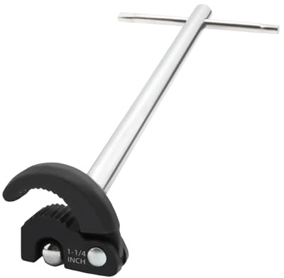 solalithosys 11 Basin Wrench with Adjustable Jaw from 3/8 Inch to 1-1/4 Inch, Sink Faucet Wrench for Fixing Rear and Union Nuts Under Sink Tight Spaces