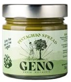 Geno Pistachio Cream Spread 250g | Sweet luxurious Greek pistachios | Vegan | Buttery perfection for baking, snacks, breakfasts, and desserts.