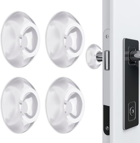 4 topes de puerta protectores de pared, protector de pared de silicona transparente, tope de puerta de goma reutilizable para oficina en casa (1.97 x 0.47 pulgadas)