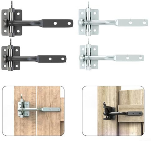 Sistema de cierre de puerta simple pero eficaz hecho de material de acero al carbono robusto (negro, 144 mm)