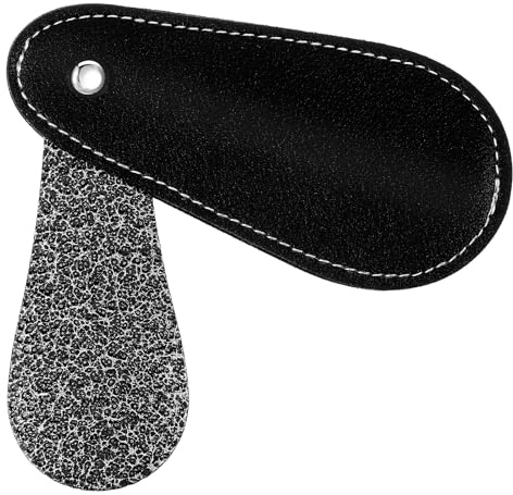 Ymapinc 3.5 Inch Metal Shoe Horn, Small Travel Shoehorn | Mini Shoehorn for Men, Shoehorns for Men/Women, Portable Crackled Shoe Spoon with Leather Case (Black)