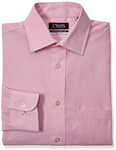 Chaps Dress Shirts Regular Fit Check Spread Collar Chemise, Rose, 41 cm-42 cm Cou 91 cm-94 cm Manche Homme