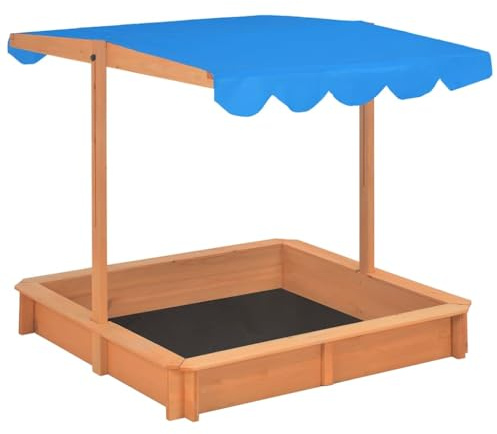 vidaXL Sabbiera con Tetto Regolabile in Legno di Abete 115x115x115 cm