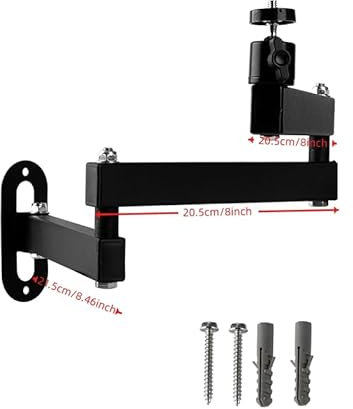NVRTTRR Foldable Projector Wall Mount Universal Ceiling Wall Projector Mount Stand Projectors Bracket,1/4 Screw Size (Wall Mount) (8.46 * 8 * 8in)