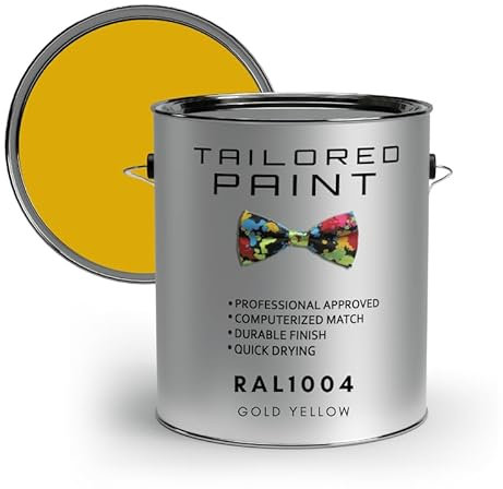 Tailored Paint uPVC Window & Door 1K Paint Brush or Spray On - Matt Finish - RAL1004, Gold Yellow - 500ml Tin