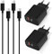 2 Pièces 20W Chargeur USB C, Chargeur iPad, Recharge Rapide, Compatible avec iPhone 15/ iPhone 15 Plus/iPhone 15 Pro/iPhone 15 Pro Max/iPad et Autres, Adaptateur Secteur Type C Double Port avec 2PCS C