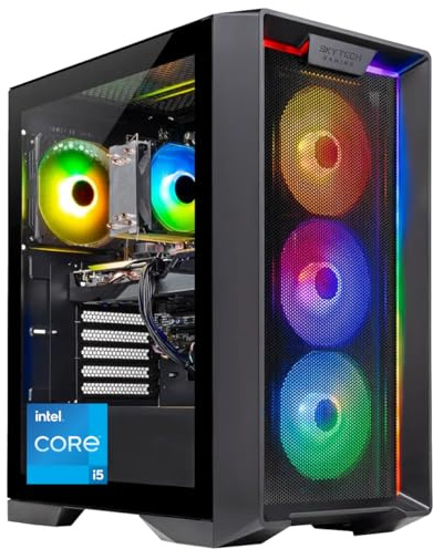 Skytech Gaming Nebula Gaming PC, Intel i5 14400F 2.5GHz, NVIDIA RTX 5060, 1TB NVMe SSD, 16GB DDR5 RAM 6000, 650W Gold PSU, Wi-Fi, Win 11, Desktop
