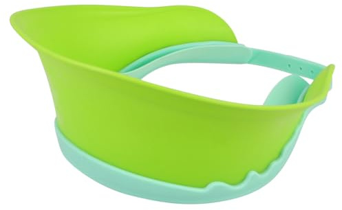 Beatifufu Adjustable Hair Washing Cap in Green Silicone with Ear Protection, Lightweight and Waterproof Shower Bathing Hat for Boys and Girls and Aged 3 Months to 6 Years, Keeps Eyes