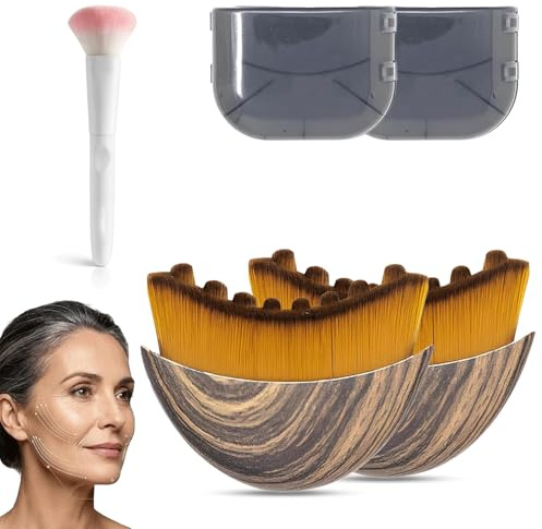 2 pcs Lymphatic Contour Face Brush with Cosmetic Mask Brush, Lymphatic Drainage Massager for Sculpting & Puffiness Reduction, Soft Bristle Face Contour Lymphatic for Skin Precisely and Relieve Fatigue
