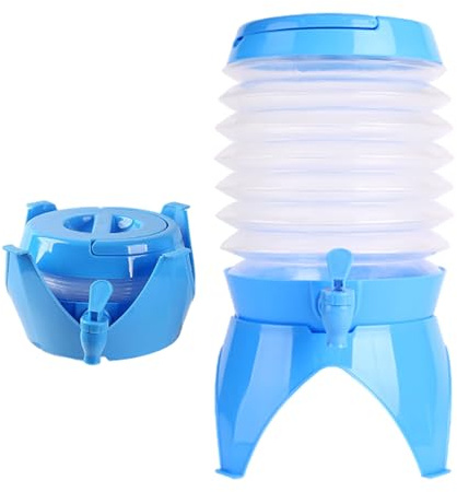 Generisch Water Dispenser with Tap – 5.5 L Foldable Drink Dispenser Portable Water Barrel Camping Carry Handle Design for Lemonade Fruit Juice Water Bottle, Space-Saving Container
