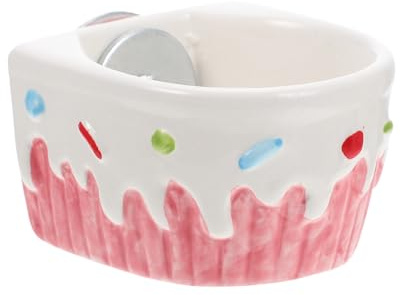 CRAFTHROU Ciotola per Criceti in Ceramica Rosa Piccola, Lavabile e Antispreco, Ciotola da Parete per Alimentazione Animali Domestici in Casa