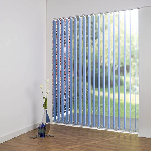 ourdeco® Komplett-Vertikalanlage/Breite: 120 cm/Höhe: 180 cm/Farbe: blau/Lamellenbreite 127 mm/in der Höhe kürzbar/Decken- oder Wandmontage/lichtdurchlässig