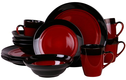 Elama’s Tanizia 16 Piece High Gloss Dinnerware Set