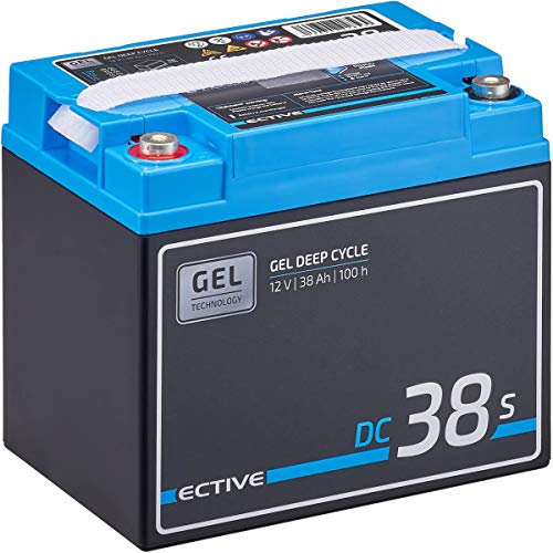 ECTIVE GEL Batterie DC38SC - 12V, 38Ah, mit Nachfüllpacks, LCD-Display - Deep Cycle VRLA Versorgungsbatterie, Solarbatterie, Bootsbatterie, Starterbatterie, Blei Akku für Wohnwagen, Camper