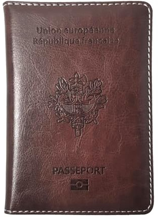 EASYLAVIE Porte Passeport Housse Protège Passeports Cuir Pochette étui pour Passeport Voyage Protection Housse de Passeport (Marron)