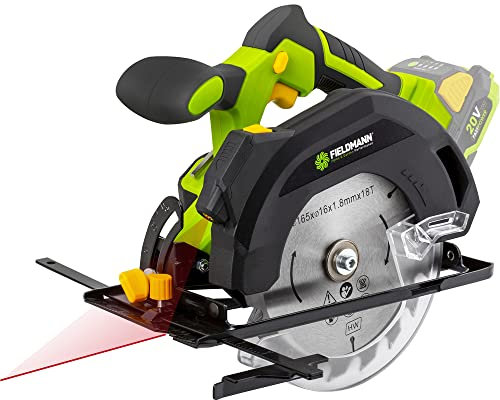 FIELDMANN - Sierra circular inalámbrica (20 V, 165 mm, guía láser, batería y cargador no incluidos