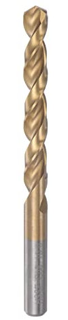 sourcing map Twist Drill Bit 10mm Titanium Coated (HSS-E) M42 High Speed Steel 8% Cobalt Straight Shank for Stainless Steel Aluminum Alloy Metal