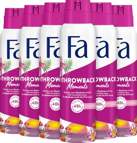 6-pack – Fa Deodorant Spray – Throwback Moments Pink Sunset – 150 ml