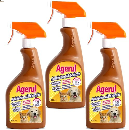 BricoLoco.com Anti orines. Repelente ahuyentador para Perros y Gatos. Pack 3x500 ml. para Evitar orina o Pipi en Lugares no deseados. Educador micciones Mascotas (Pack 3x500 ml)