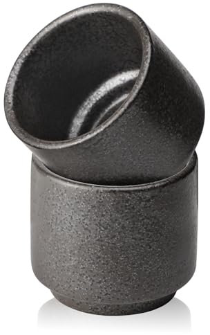 Teetassen Keramik 4 Stück 200 ml Japanisch Tee Tasse Set (2 schwarz)