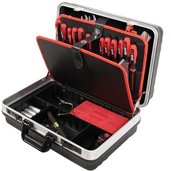 Hepco & Becker Basic Werkzeugkoffer leer 25 Liter robuste Ausführung mit 2 Werkzeugtafeln und Facheinteilung im Kofferboden Werkzeugkoffer Alu/ABS ohne Werkzeug