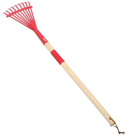 Mikikit Râteau De Nivellement De Pelouse Râteau pour Épandage De Terre Outil De Jardinage avec Manche Bois