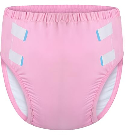 LittleForBig mjuka sidenunderkläder bekväma tvättbara återanvändbara Primary Comfort Cloth träningsbyxor för vuxna Rosa M